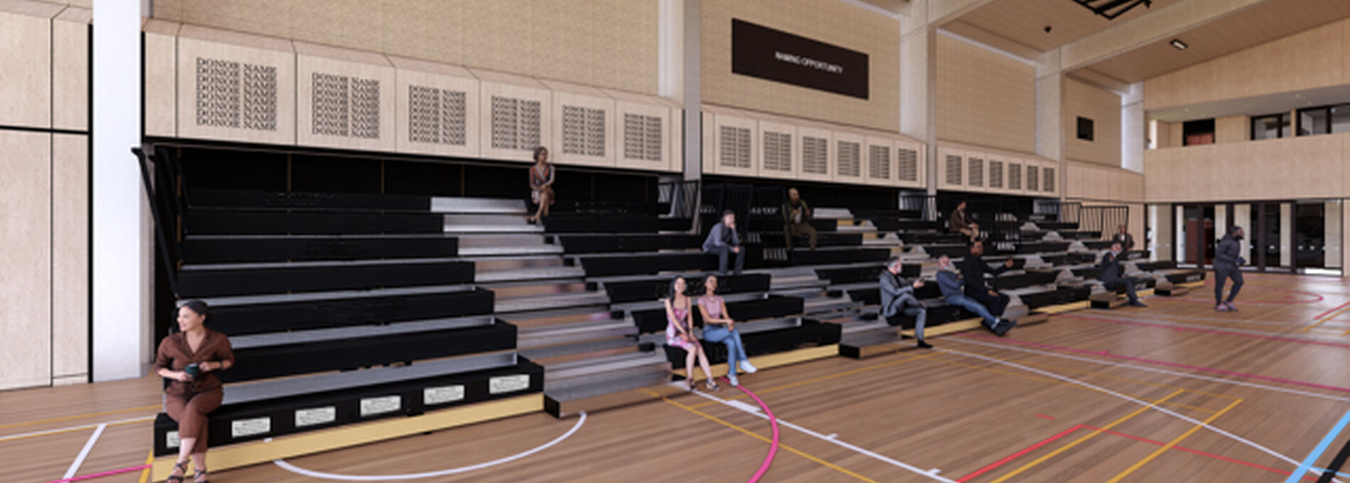 Basketball tiered seating Christ's College